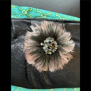Stella & dot beautiful lambskin clutch; never used